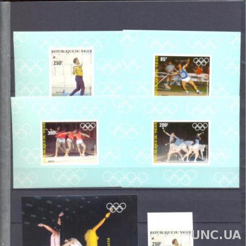 Нигер 1983 спорт олимпиада л/а без/зуб + люкс-блоки ** о
