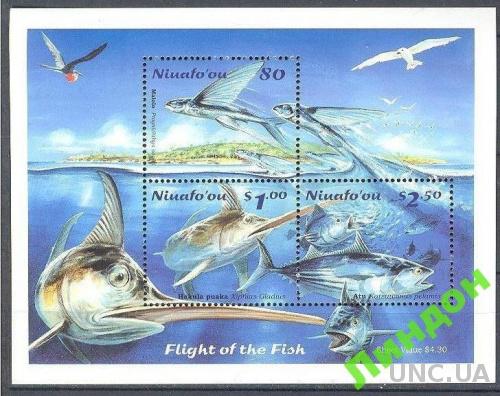 Ниуафо 2001 рыбы птицы морская фауна блок ** о