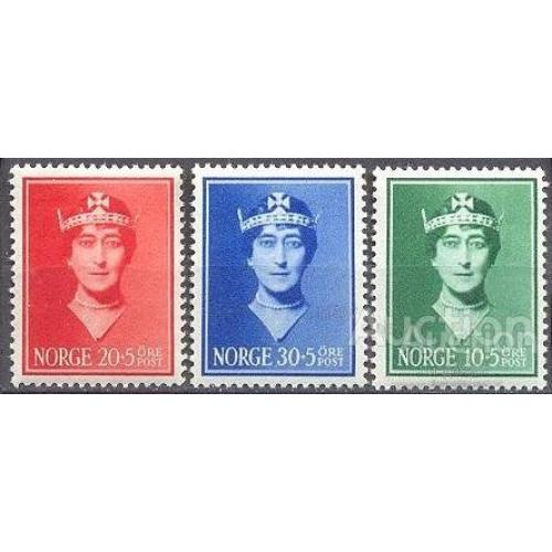Норвегия 1939 королева Maud люди ювелирное искусство 3 марки ** м