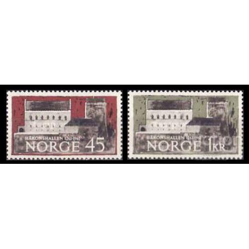 Норвегия 1961 Зал короля Хокона Городской музей Бергена история архитектура ** о