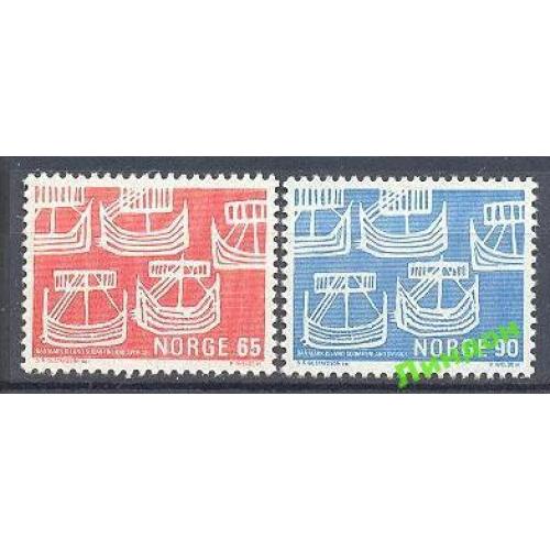 Норвегия 1969 флот корабли парусники археология рисунки монеты **