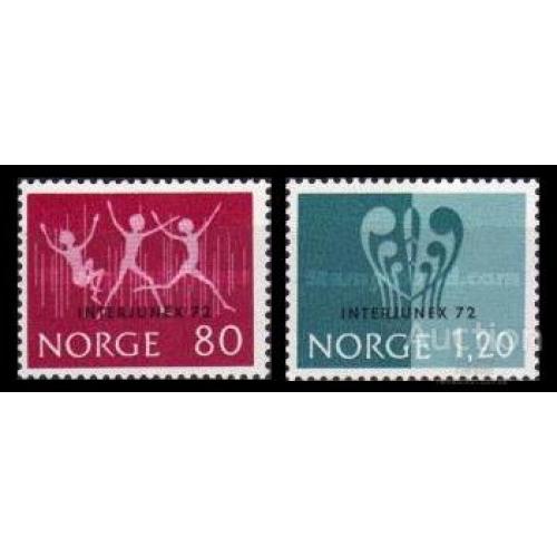 Норвегия 1972 INTERJUNEX 72 филвыставка молодежь и свобода искусство танцы надпечатка ** о