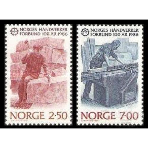 Норвегия 1986 100 лет Союз ремесленников ремесло труд искусство ** о