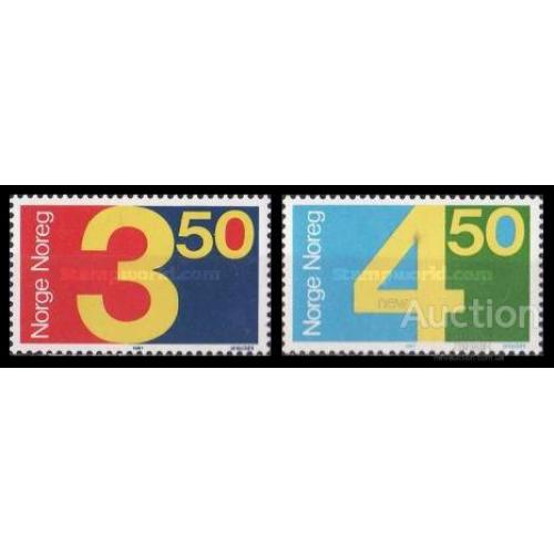 Норвегия 1987 Номерные марки цифры алфавит ** о