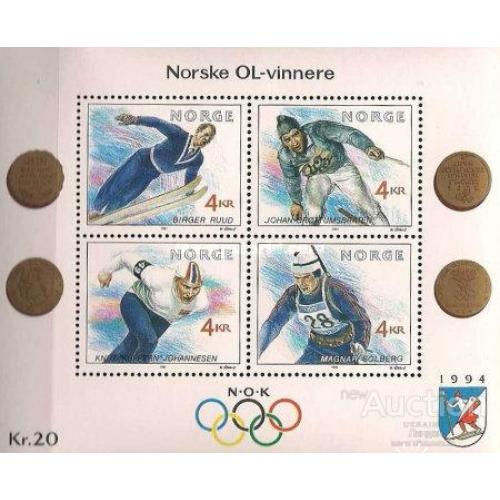 Норвегия 1991 спорт олимпиада золотые медалисты лыжи биатлон люди ** м