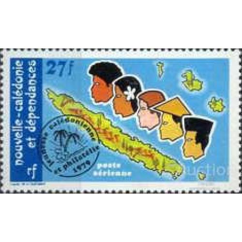 Новая Каледония 1979 авиапочта филателия - молодежи карта печать ** о