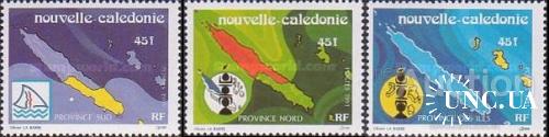 Новая Каледония 1991 провинции карта ** о