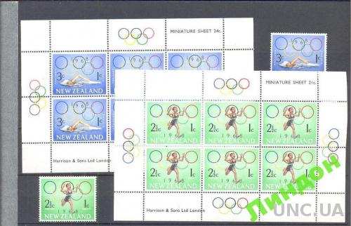 Новая Зеландия 1968 спорт олимпиада листы **о