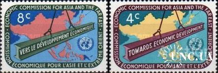 ООН Нью Йорк США 1960 Азия экономическая комиссия карта ж/д ** о