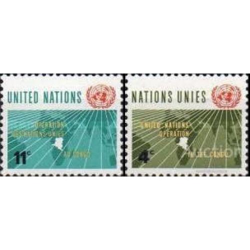 ООН Нью Йорк США 1962 ONUC — миротворческая миссия ООН в Конго армия карта ** о