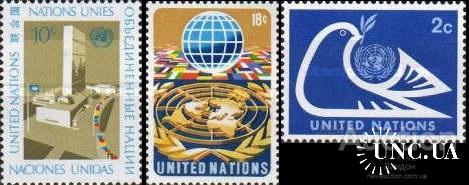 ООН Нью-Йорк США 1974 Благотворительные марки птицы фауна флаги архитектура ** о