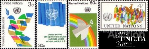 ООН Нью-Йорк США 1976 Благотворительные марки флаги птицы фауна ** о