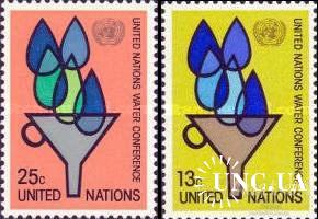 ООН Нью-Йорк США 1977 Защита Сохранение воды природа карта ** о
