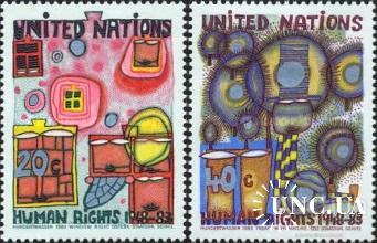 ООН Нью-Йорк США 1983 Права человека закон современная живопись ** о