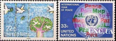 ООН Нью-Йорк США 1986 Год Мира птицы фауна ** о