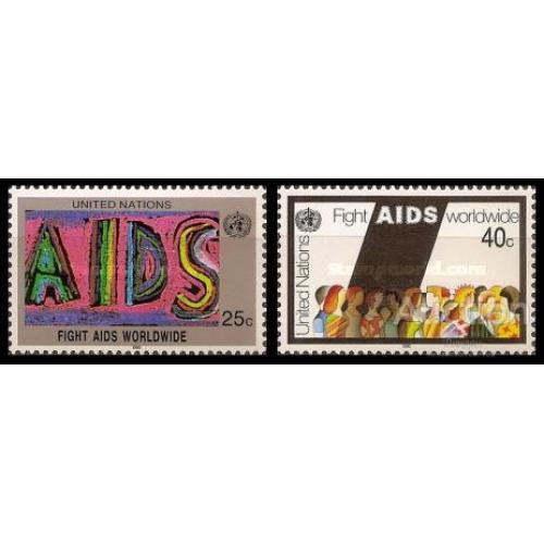 ООН Нью-Йорк США 1988 борьба со СПИДом медицина ** о
