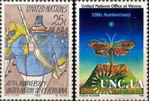 ООН Нью-Йорк США 1989 10 лет офису в Женеве музыка униформа фауна насекомые бабочки ** о