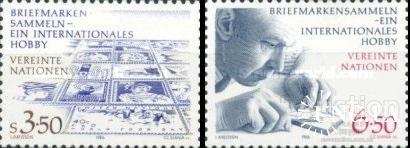 ООН Вена Австрия 1986 филателия - хобби марка на марке Сланя люди графика ** о