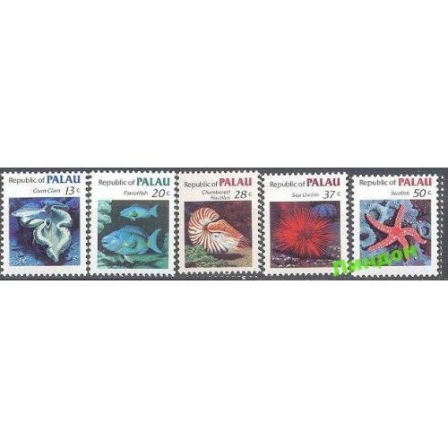 Палау 1983 рыбы ракушки морская фауна 5м ** о
