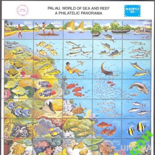 Палау 1986 рыбы рыбалка ракушки морская фауна ** о