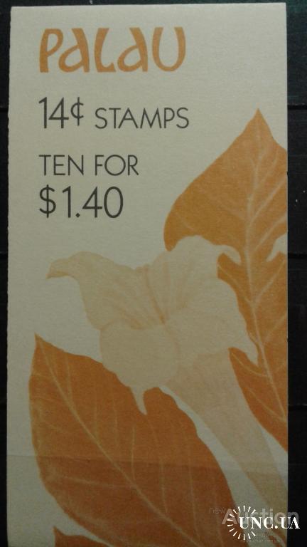 Палау 1987 стандарт флора цветы буклет 1,40$ бабочки ** о