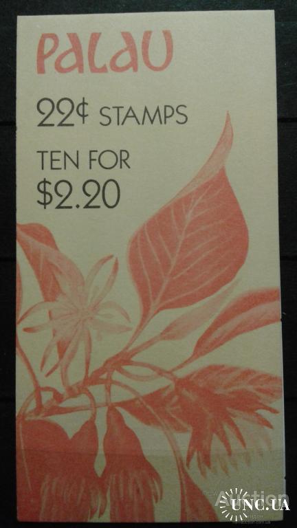 Палау 1987 стандарт флора цветы буклет 2,20$ бабочки ** о