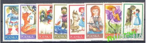 Польша 1968 сказки рисунки коты рыбалка птицы ** о