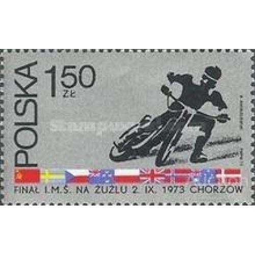 Польша 1973 спорт ЧМ мото спорт мотоциклы флаги СССР ** м