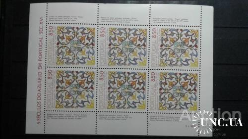 Португалия 1981 Азулежу плитка изразцы керамика фарфор флора цветы узор лист 3 ** о