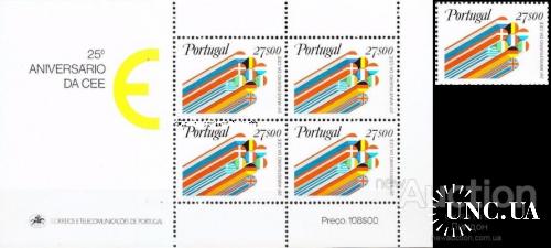 Португалия 1982 25 лет СЕЕ торговля выставка флаги блок + серия ** о