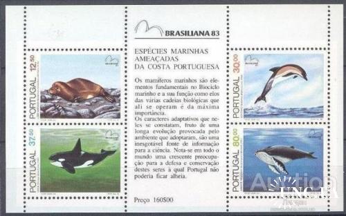 Португалия 1983 морская фауна рыбы киты блок ** о
