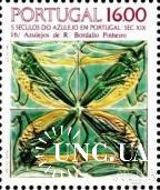 Португалия 1984 Азулежу плитка изразцы керамика фарфор узор цветы флора фауна насекомые ** м