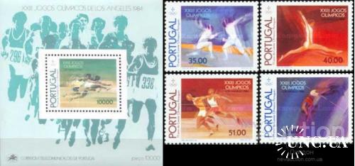 Португалия 1984 спорт олимпиада л/а фехтование гимнастика серия + блок ** о