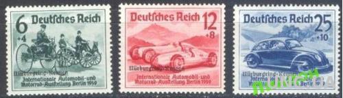 Рейх 1939 №695-97 надп. ретро автомобили спорт **о