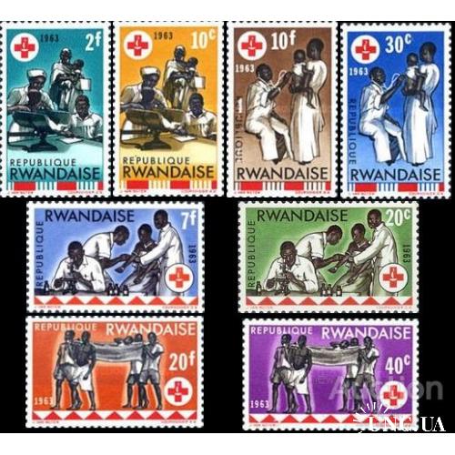 Руанда 1963 Красный Крест медицина дети люди ** о