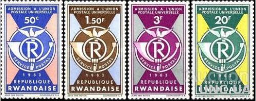 Руанда 1963 вхождение в ВПС связь почта птицы фауна ** о