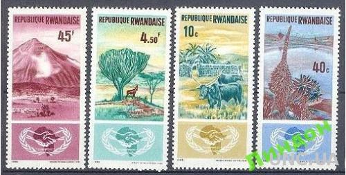 Руанда 1965 ООН Год международного сотрудничества природа горы фауна **