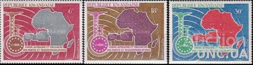 Руанда 1967 авиапочта связь карта U.A.M.P.T ** о