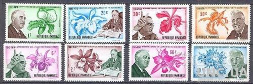 Руанда 1970 президент США Рузвельт люди флора цветы орхидеи ** о