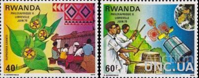 Руанда 1978 филвыставка почта флора ковры ткани узор музыка космос ** о