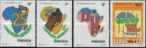 Руанда 1988 организация Африканского Единства карта  ** о
