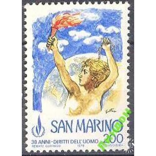 Сан Марино 1978 факел Права Человека карта ню ** ом