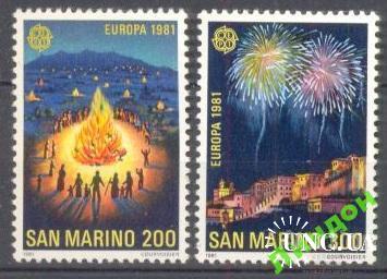Сан Марино 1981 этнос фестиваль Европа Септ костер огонь салют ** м
