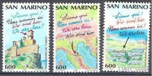 Сан Марино 1990 туризм карта горы замки ** о