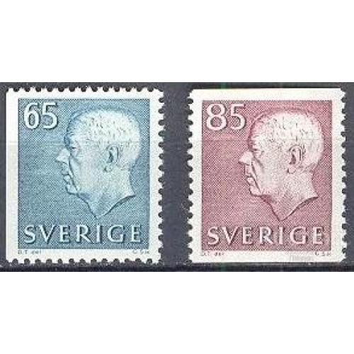 Швеция 1971 стандарт король 2 марки ** есть буклет и варианты зубцовки о