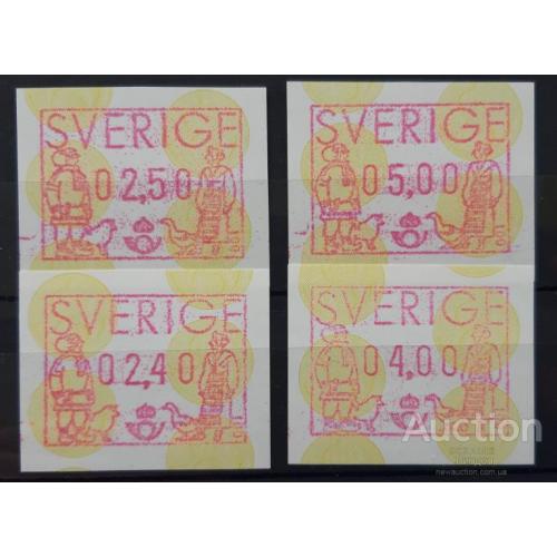 Швеция 1991 автоматные марки 4 шт ** о