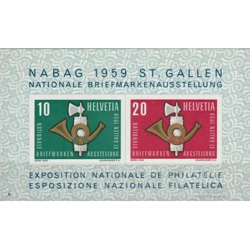 Швейцария 1959 филвыставка Св. Галлен искусство почта марка на марке блок ** о