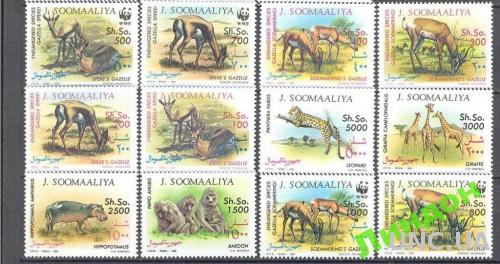 Сомали 1992 фауна Африки ВВФ WWF надп-ка ** о