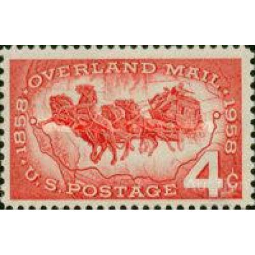 США 1958 почта кареты кони лошади фауна ** кр