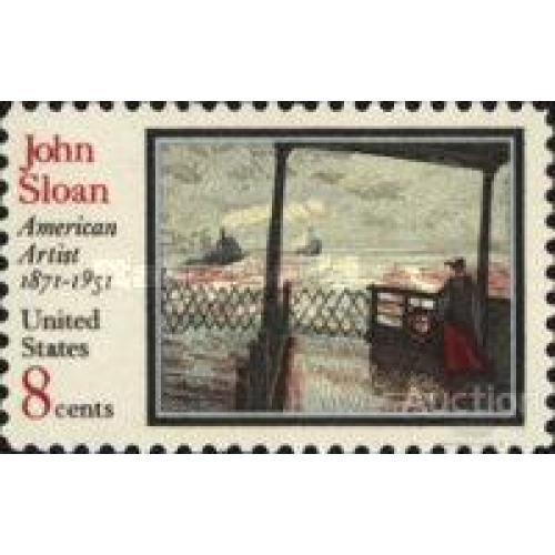 США 1966 художник John Sloan живопись флот корабли паром ** кр